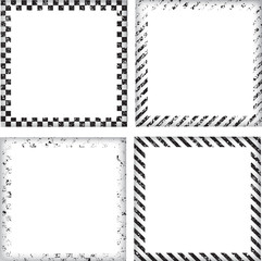 Set of grunge frames. vector illustration.