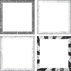 Set of grunge frames. vector illustration.