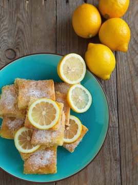 Freshly baked lemon squares