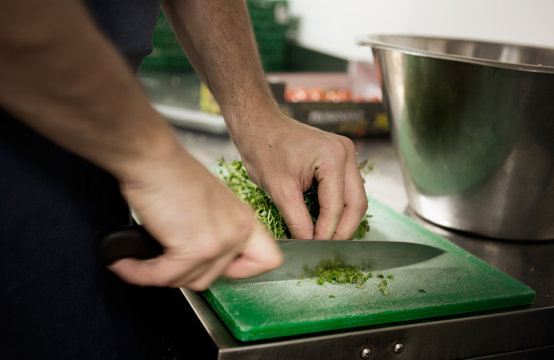 Chef Cutting Herbs