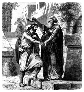 Samuel crowning King Saul - Biblical Scene