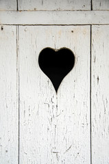 Heart on a wood door