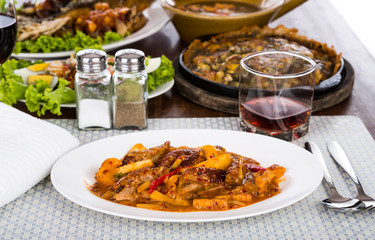 Roast chile basil duck