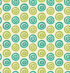 Seamless green hand drawn circles pattern