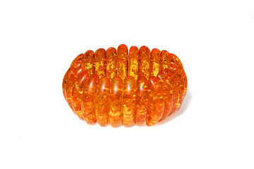 Amber bracelet isolated on white