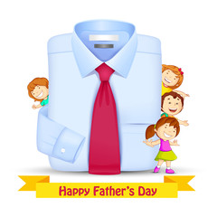 vector illustration of Father's Day Background with kids