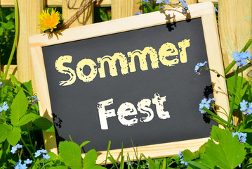 Gartenparty Sommerfest Schild