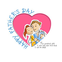 vector illustration of father and daughter in Father's Day
