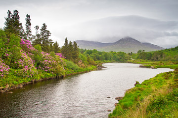 Scenery of Connemara mountains, Ireland