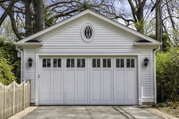 Naklejka premium Two car wooden garage