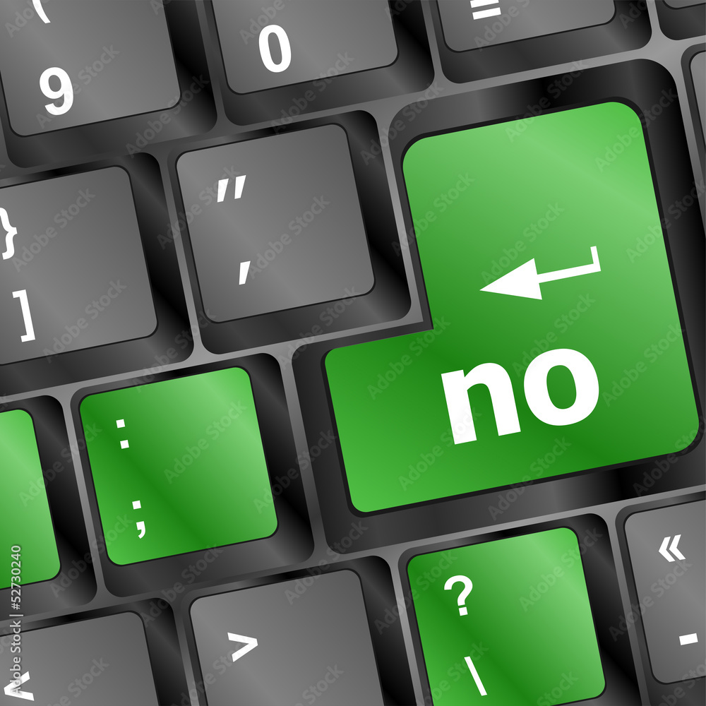 Poster no button on computer keyboard key