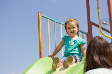 Fototapeta na wymiar Childrens playground area in summer