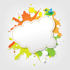 Bird With Abstract Speech Bubbles