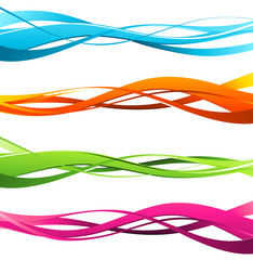Set of color wave