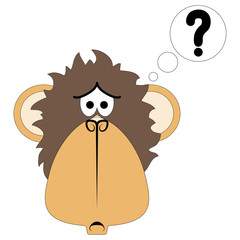 illustration monkey thinks