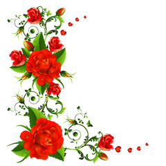 Background with red roses