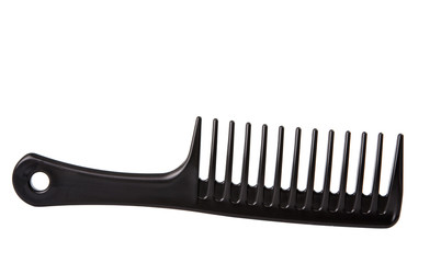 black plastic comb isolated