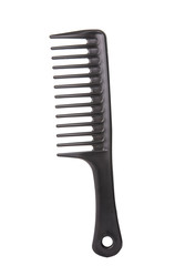 black plastic comb isolated