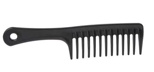 black plastic comb isolated