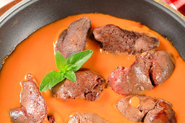 Liver with tomato sauce