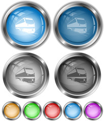 Train. Vector internet buttons.