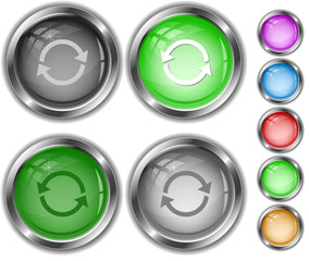 Recycle symbol. Vector internet buttons.