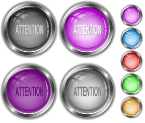 Attention. Vector internet buttons.