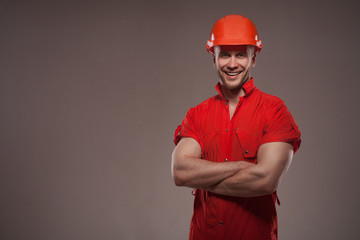 Portrait of handsome worker