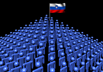 Obraz premium Pyramid of abstract people with Slovenia flag illustration