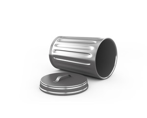 Metall Mülleimer 3D Rendering