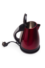 kettle electric red isolated utensils appliance kitchen asian ho