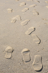 Step marks on sands