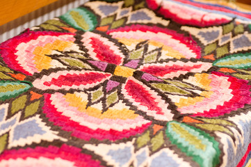 Traditional materials and embroidered