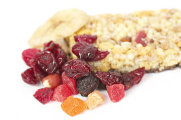 Tasty berry and musli bars. Healthy food