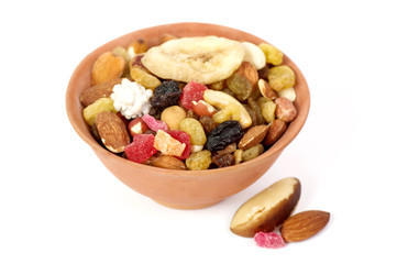 Mix nuts and dry fruits in a clay bowl