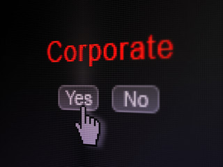 Finance concept: Corporate on digital computer screen