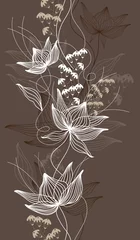 Fotobehang Abstracte bloemen Naadloze vector achtergrond, textuur met bloemen, bloemmotief