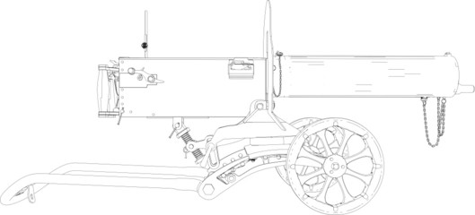 Machine Gun Maxim Vector 01