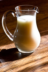 glass jug of milk