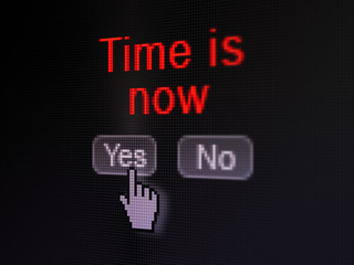 Timeline concept: Time is Now on digital computer screen