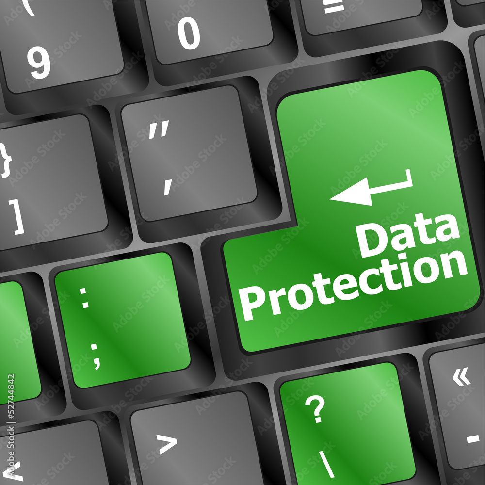 Poster data protection button on the keyboard