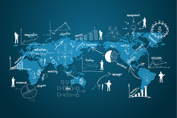 Modern global business economy © kromkrathog