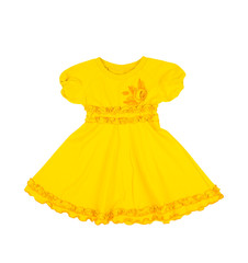 baby yellow dress isolated on white background