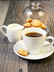 Cup of coffee, little spritz biscuits
