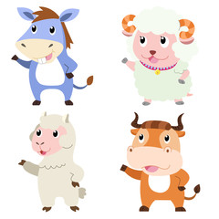 cute farm animal set