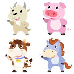 cute farm animal set