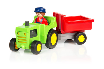 Toy tractor with trailer