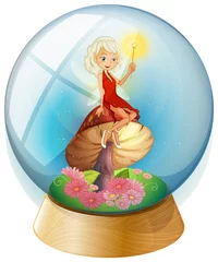 Poster Een fee in een kristallen bol © GraphicsRF