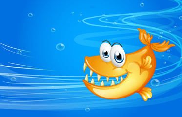 A sea with a yellow shark