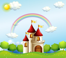 A castle below the rainbow